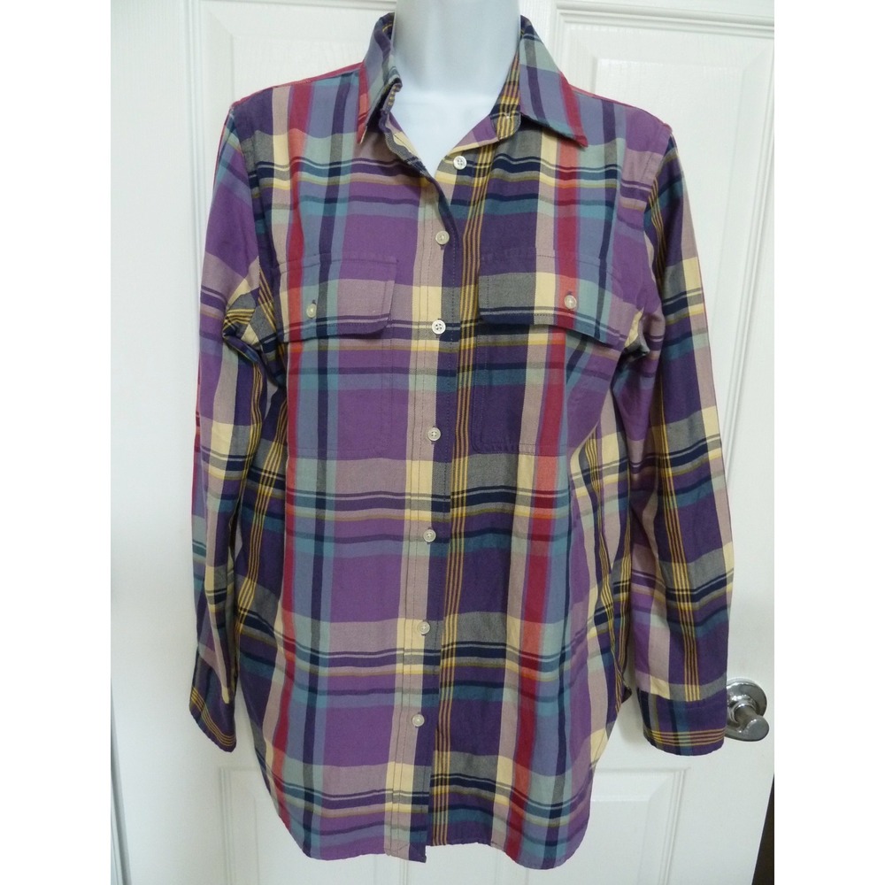 *LAUREN RALPH LAUREN Sz Small 4/6 Cotton Purple Plaid Shirt Country Western*